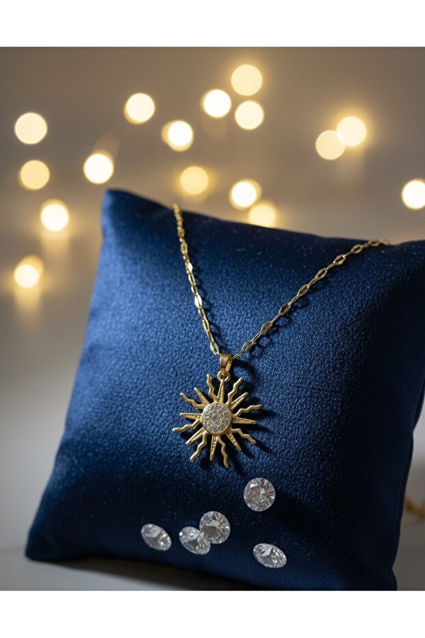 ÇELİK GÜNEŞ KOLYE TAŞLI - 2