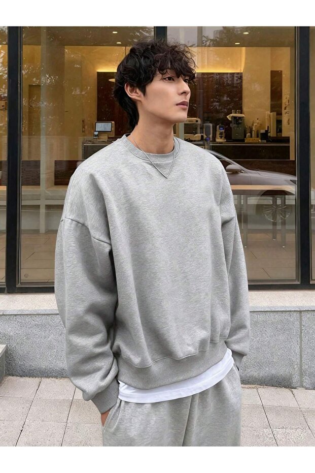 Erkek Bisiklet Yaka Sweatshirt - 3