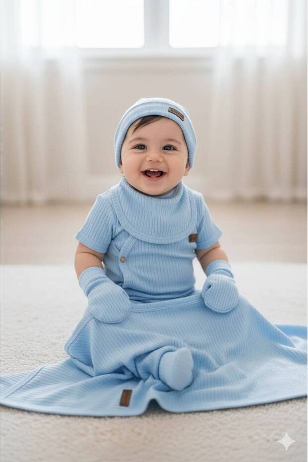 Baby Boy Reported 7-Piece Zıbın Hospital Discharge Set 0-3 Months