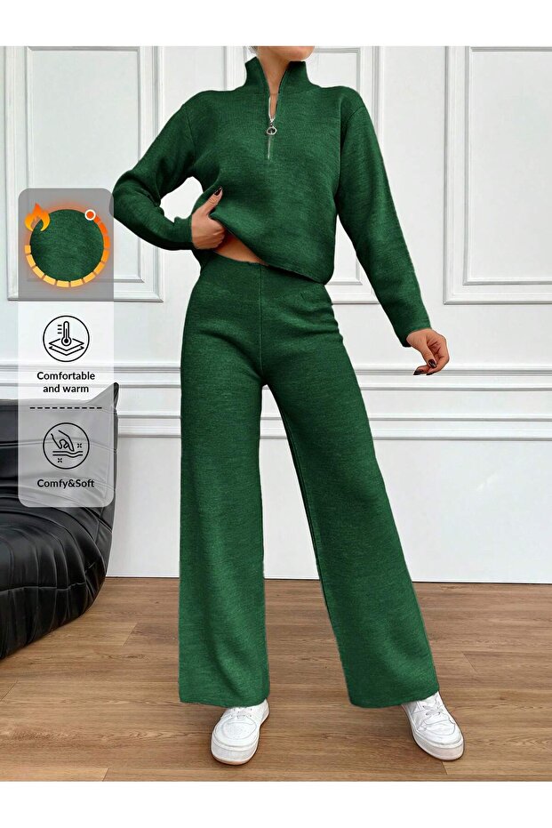 fermuarlı 2 lı triko takım - 1