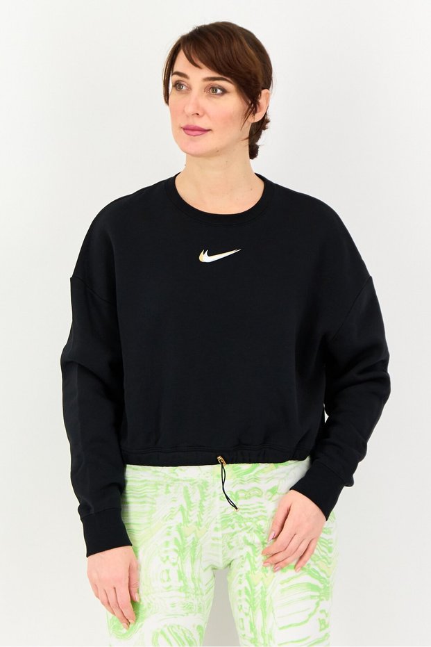Women Sportswear Fit Long Sleeve Outdoor Sweatshirt, Black