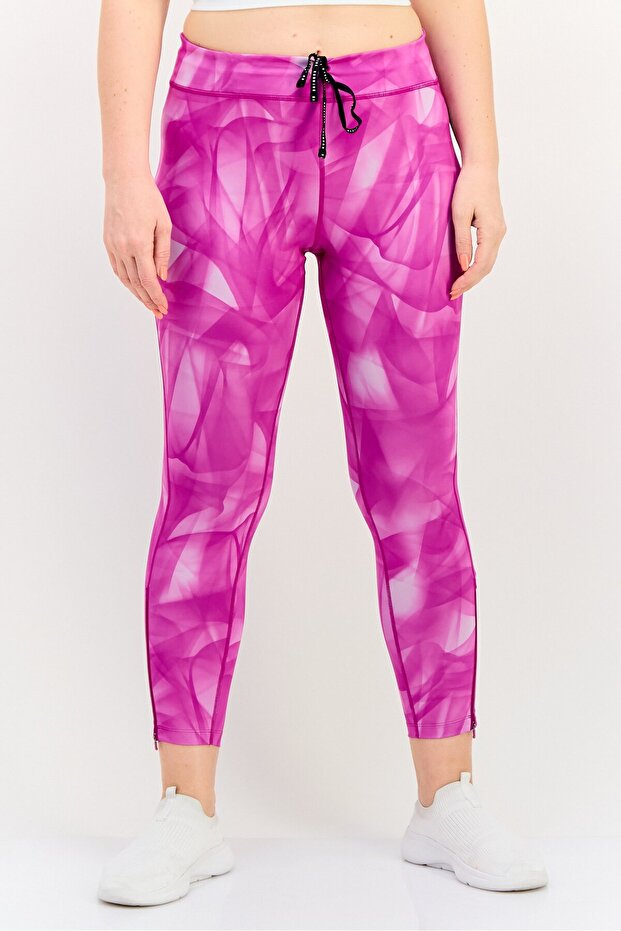 Women Dri-Fit Running 3/4 Tight, Fuchsia