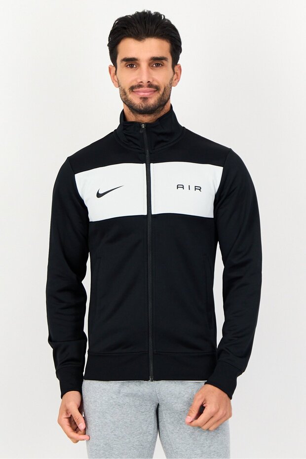 Men Sportswear Fit Long Sleeve Training Track Jacket, Black