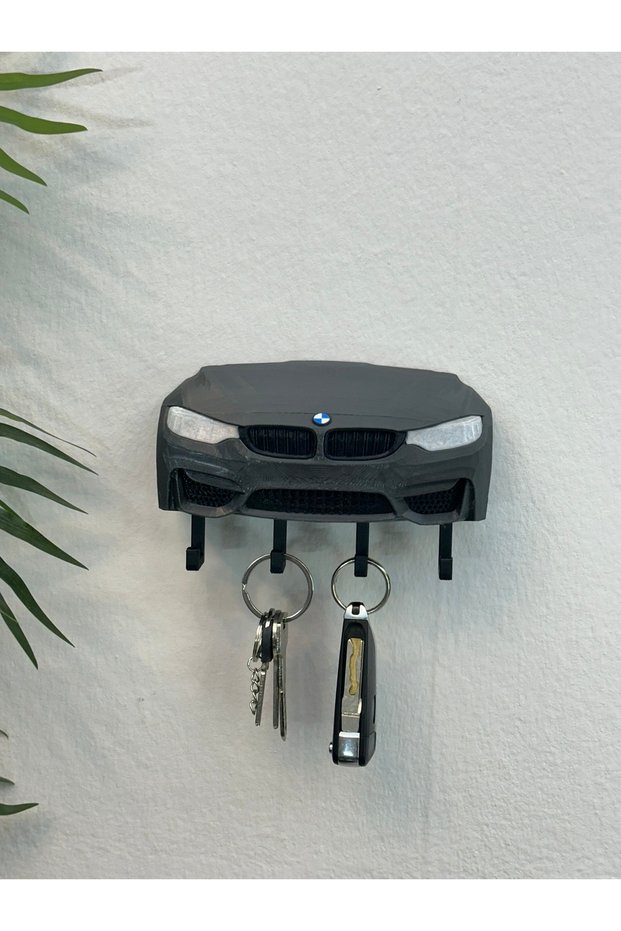 3D Printing Decorative Bmw M3 F30 Anthracite Color Key Holder with Front Model Design