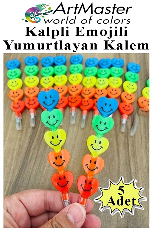 Heart Emoji Egg-Laying Pencil 5 Pieces Fun Gift Pencil Smiling Face Pencil