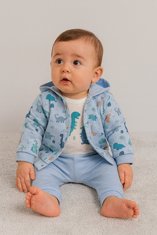 Hi Dino Patterned 3-Piece Baby Set