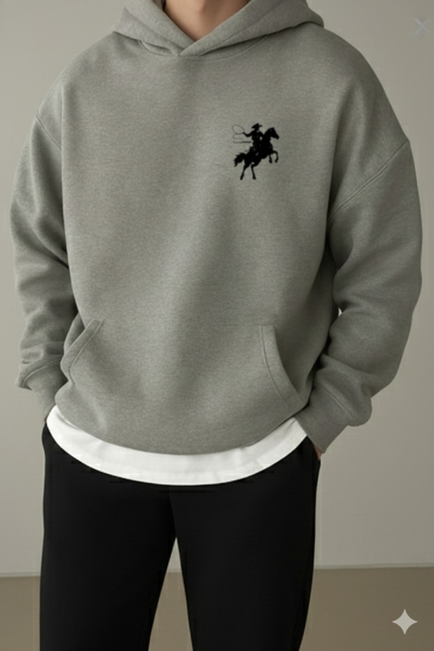 Koşan Atlı Baskılı Sweatshirt - 1