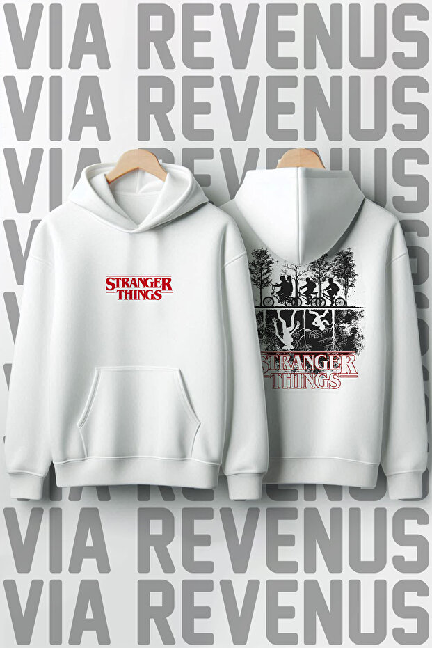 Stranger Things Printed 100% Cotton Premium Quality Hooded Sweatshirt