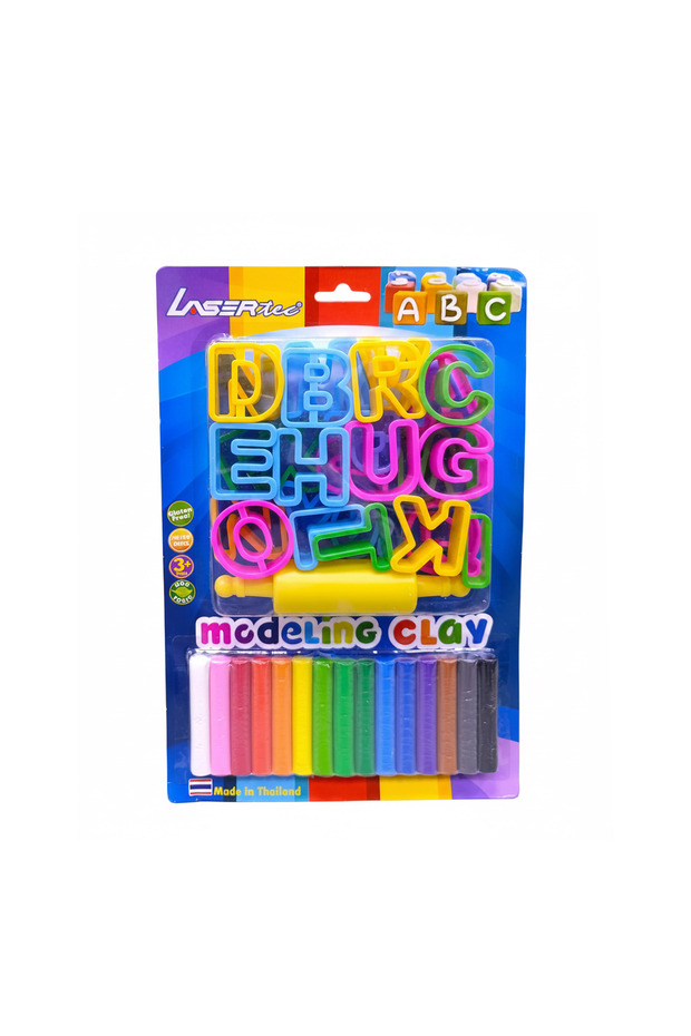 Modeling Clay Set With 15 Round Sticks And English Alphabet Card, Creative Educational Activity For Kids