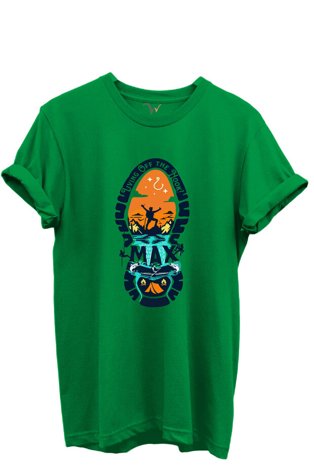 Fishing and Adventure Theme Printed 100% Cotton Regular Fit Crew Neck Unisex T-Shirt