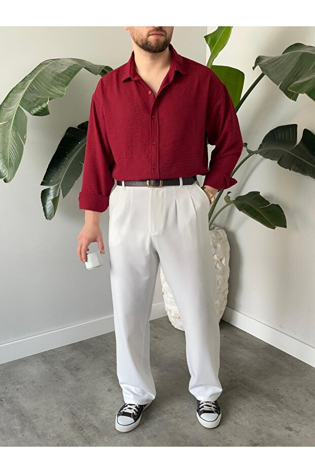 Keten Oversize Gömlek - 5