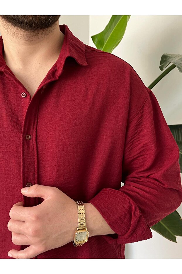 Keten Oversize Gömlek - 3