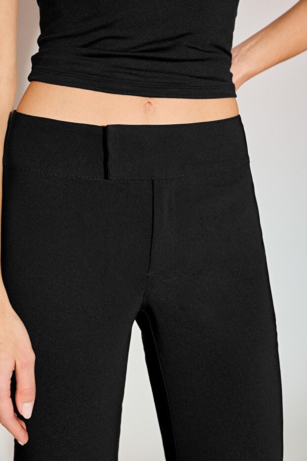 Orta bel çan paça pantolon - 6