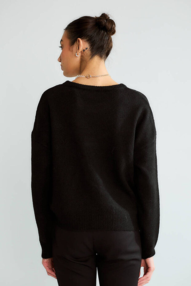 Fiyonk Taş Detaylı Triko - 4