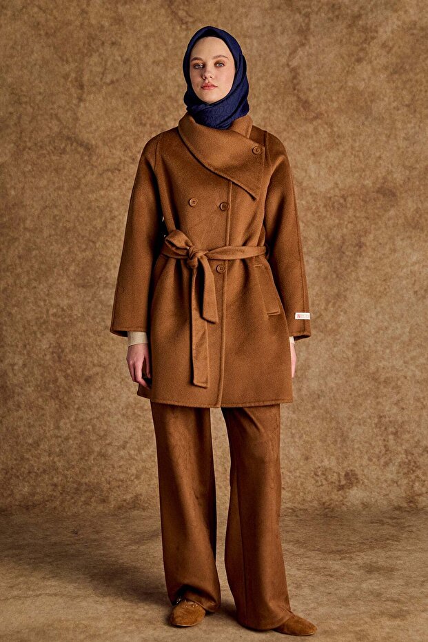 Süet Boru Paça Pantolon - 1