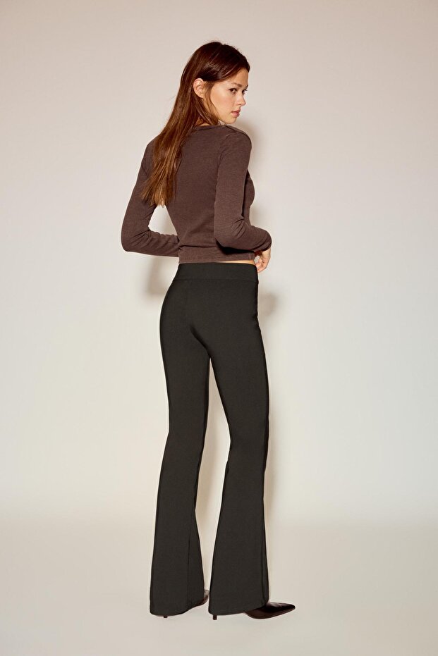 Orta bel çan paça pantolon - 3