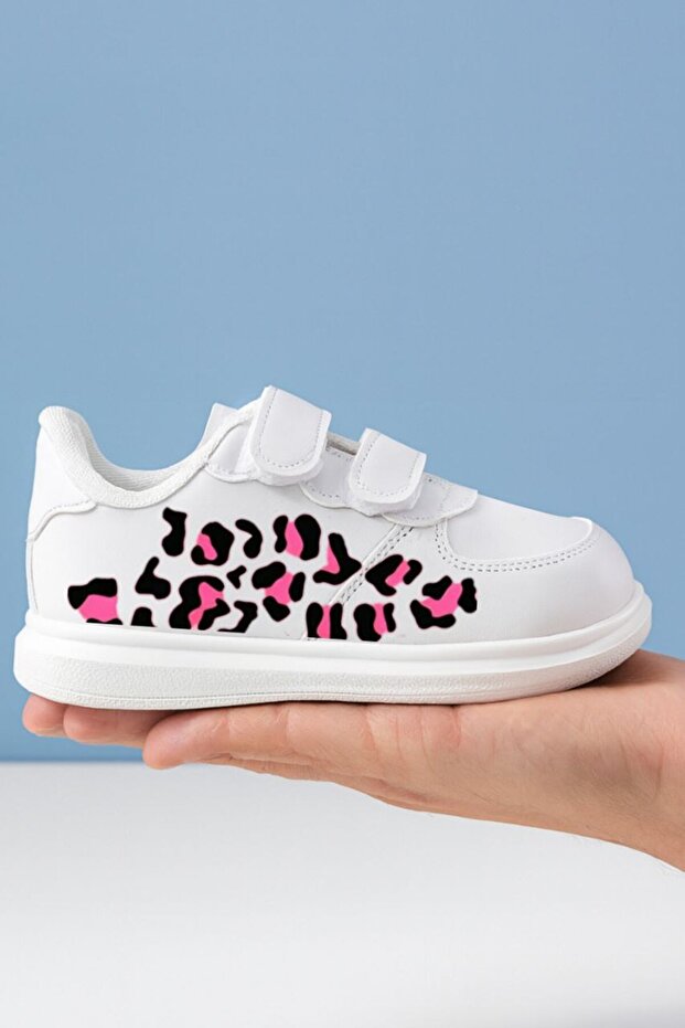 Pink Black Zebra Pattern Printed Girls' Sports Shoes