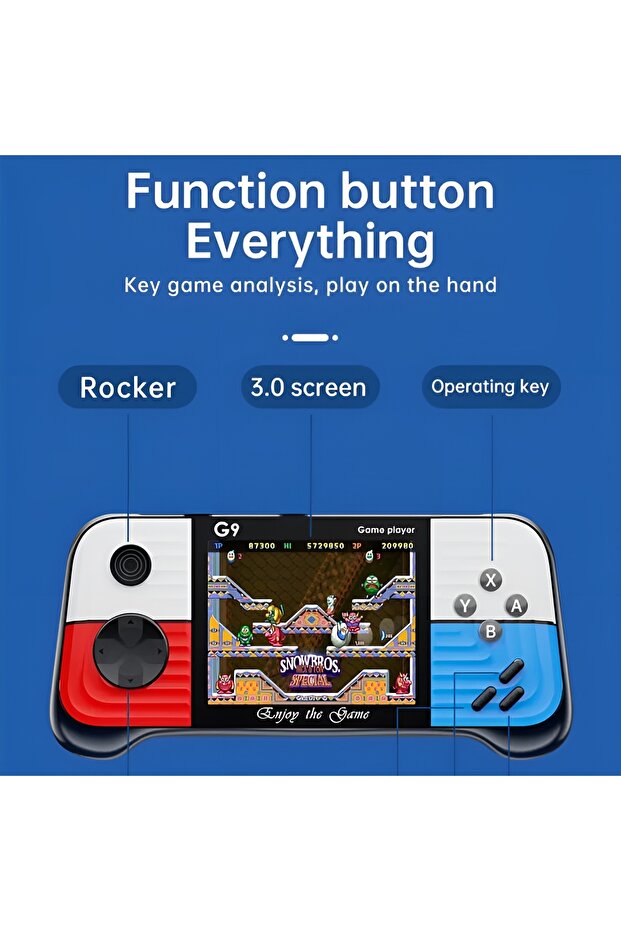 Portable game console with a 3.0-inch screen and 666 games; a portable game console with multiple classic games. - 4