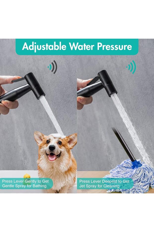 Black Handheld Bidet Sprayer Heads, 2 pcs