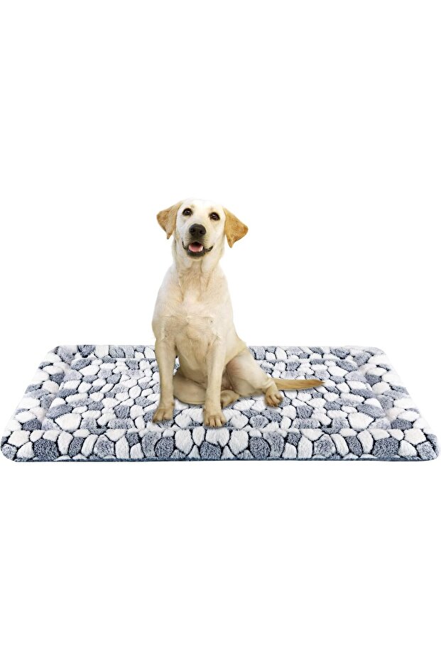 Dog Crate Pad Reversible Warm & Cool Grey Stone Pattern - Machine Washable (Small-XXL)