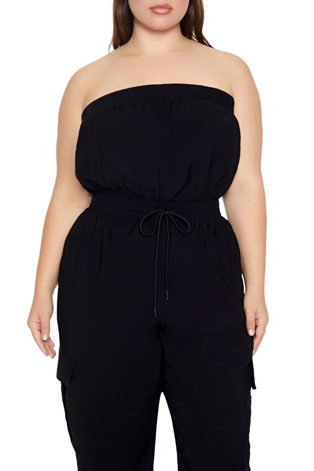 Plus Size Straplez Yaka Tulum - 2