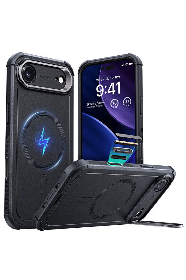 جراب Air لهاتف iPhone مع حامل تخزين، حماية من السقوط بدرجة عسكرية 7X