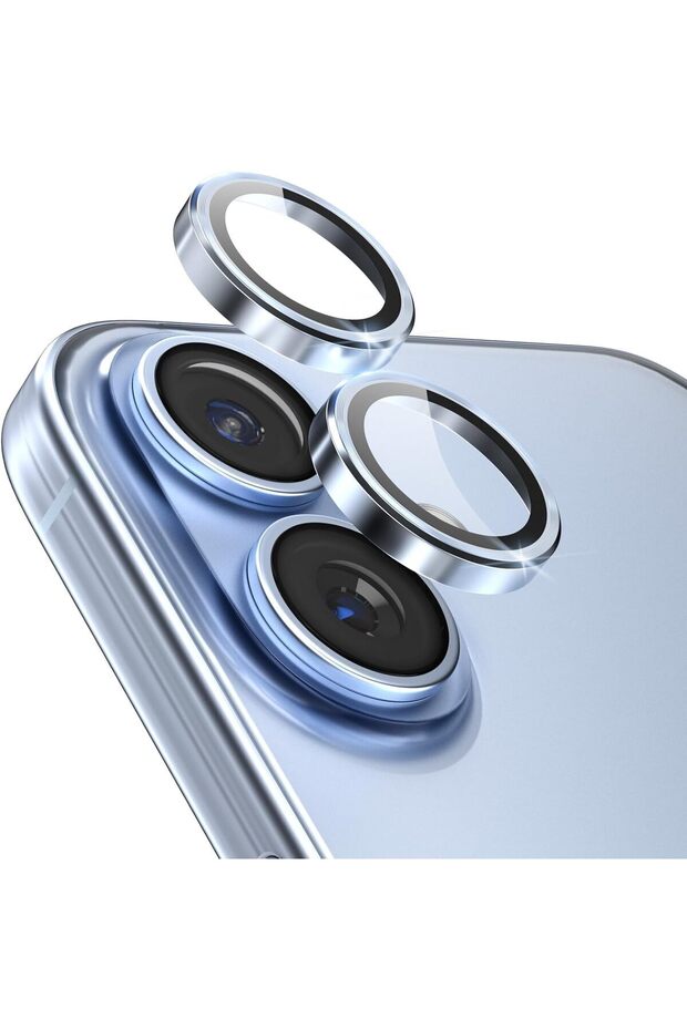واقي عدسة الكاميرا الأزرق الضبابي لهاتف iPhone 17 Premium AR+ AF مع إطار ناعم وحماية كاملة