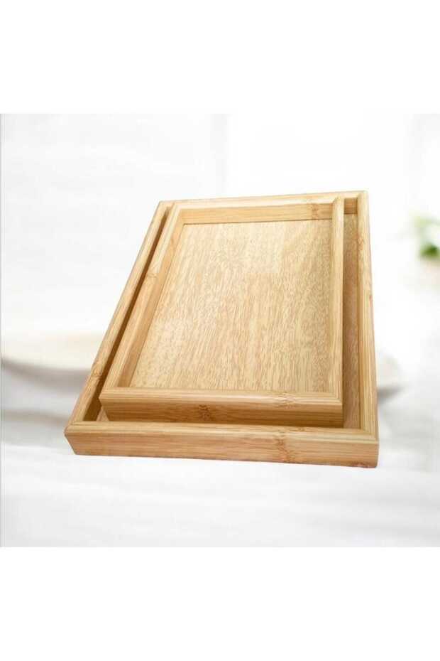 Set of 2 Luxury Bamboo Wooden Trays (25 X 35) & (20 X 30)