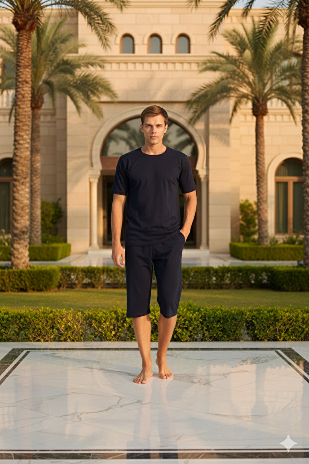 New Season 2026 Men's O.Yaka Luxury Design Capri Pajama Set