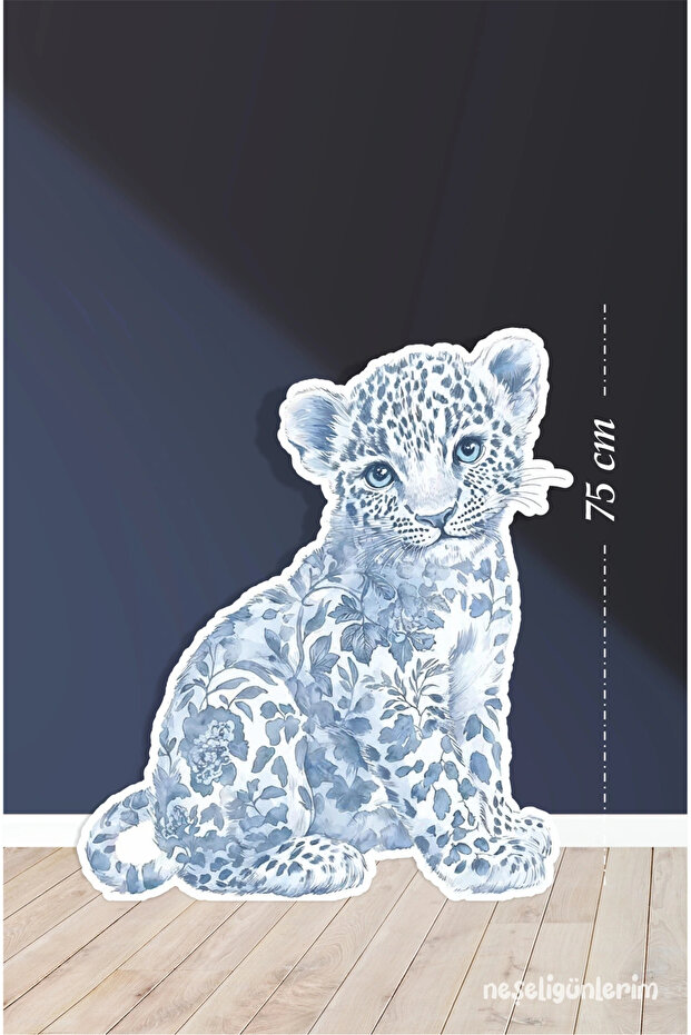 Safari Blue Leopard Themed 75 cm Standing Board Concept | Design | Door | Room | Decor