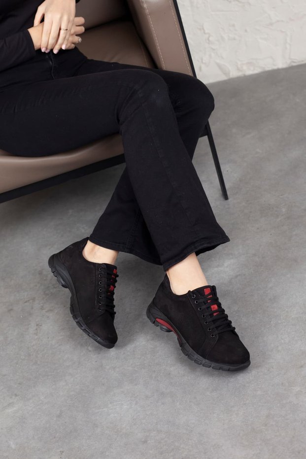 Women's Genuine Leather Lace-Up Comfortable and Soft Nubuck Shoes