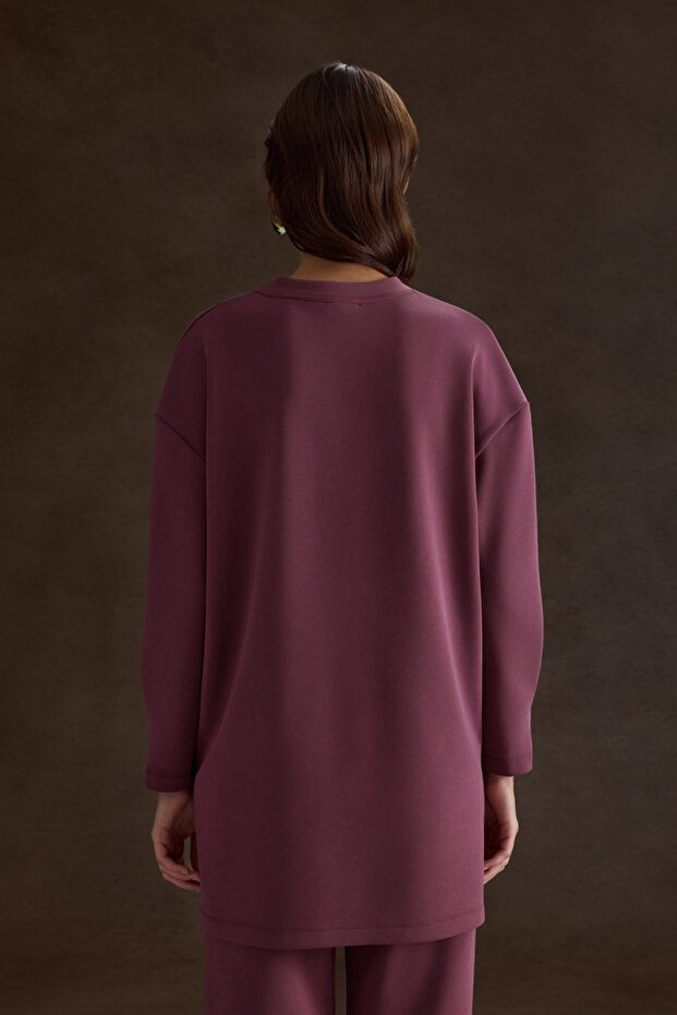Bordo Örme Modal Sweatshirt - 6