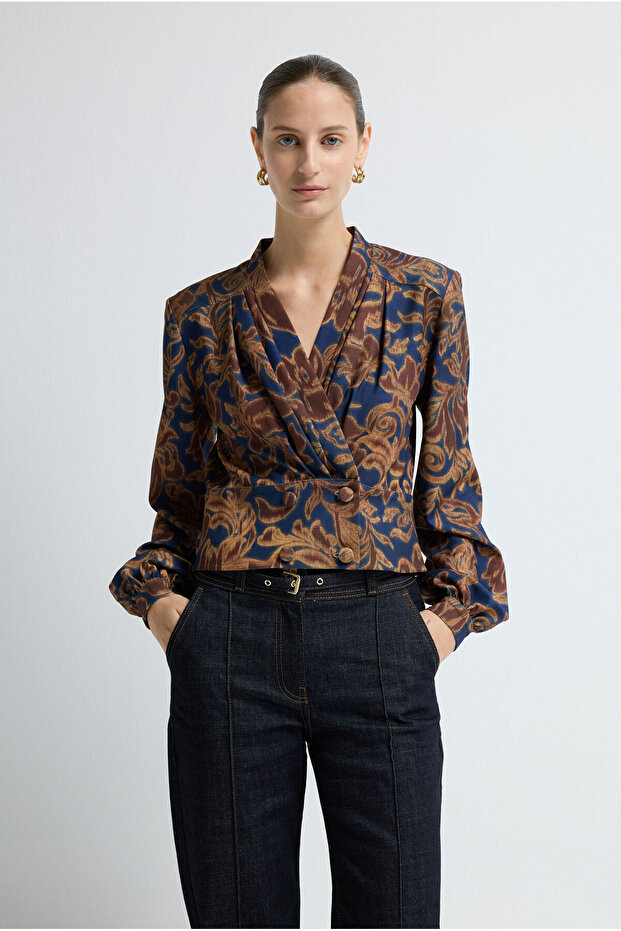 Kadın Önü Düğmeli Bluz - 4