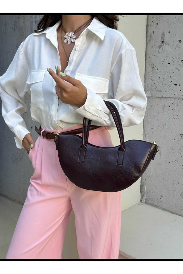 Women's Leather Handbag and Shoulder Bag Burgundy