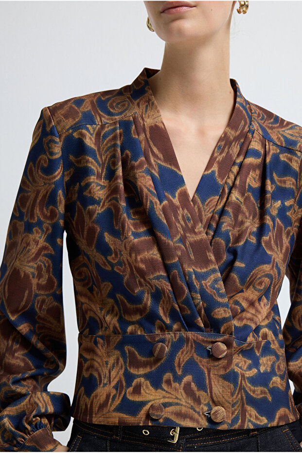 Kadın Önü Düğmeli Bluz - 2