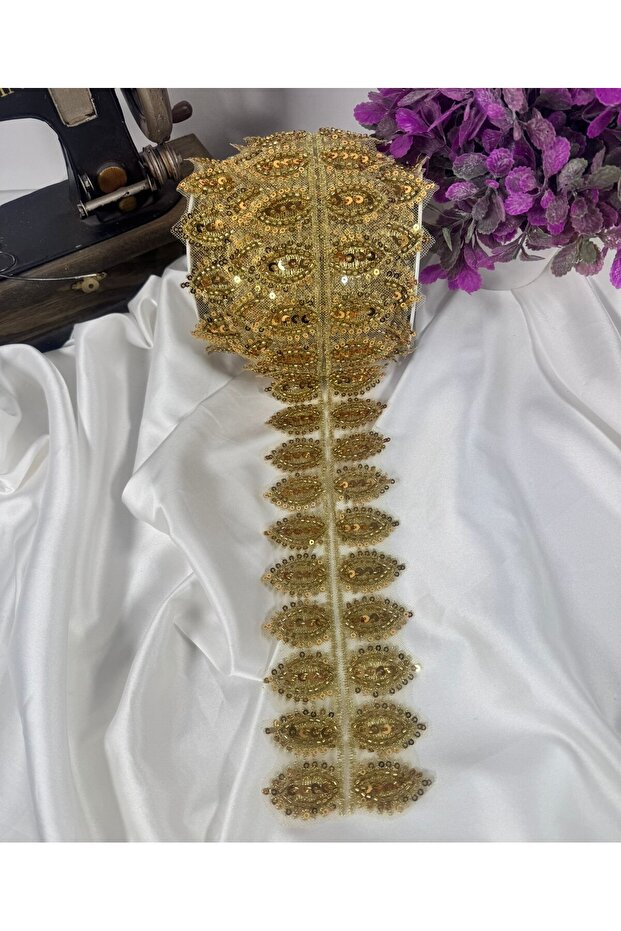 gold dantel şerit işlemeli - 1