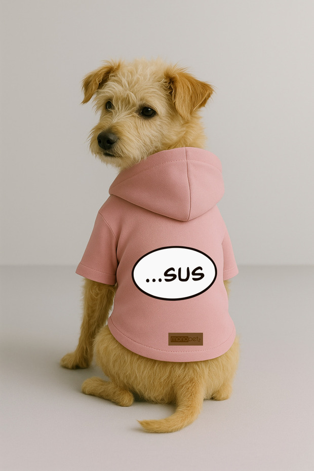 Printed Dog and Cat Clothing & Dress with Fleece Inside - Pink Color K Hooded Hoodie B1F39