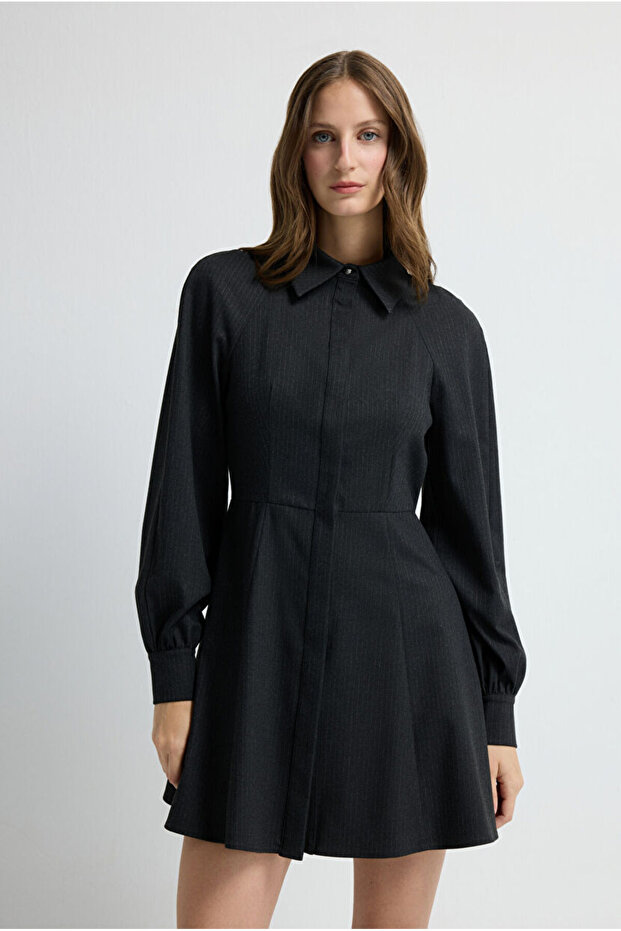 Çizgili Mini Elbise - 5