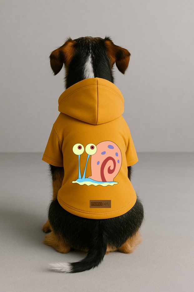 Printed Dog and Cat Clothing & Dress with Fleece Inside - Yellow Color K Hooded Hoodie B6C1B