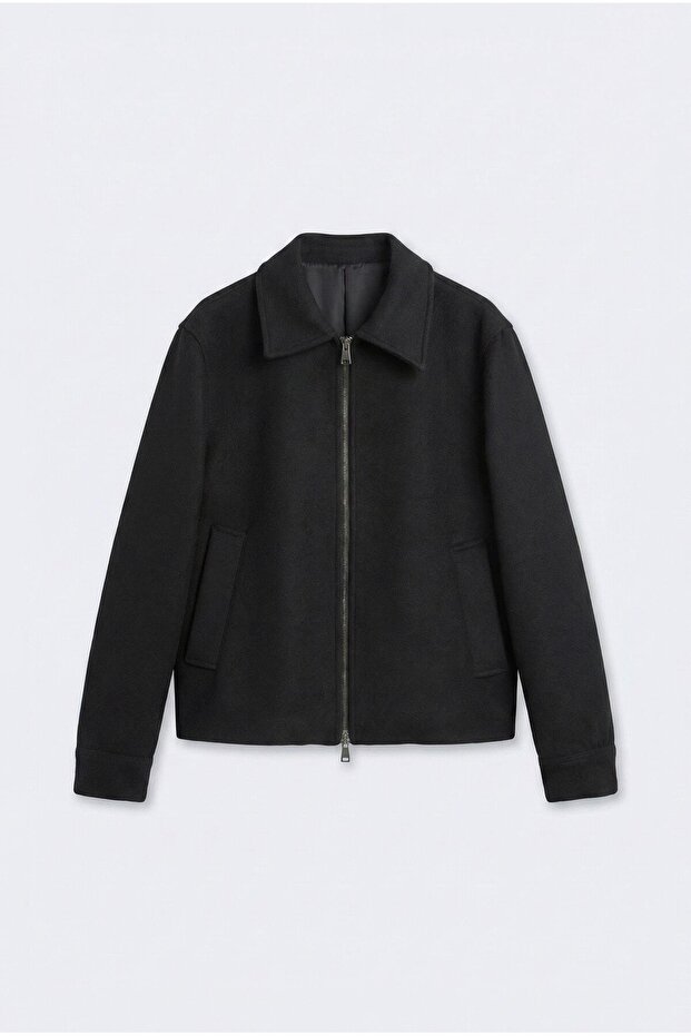 Men's Relax Fit Cashmere Coat Black
