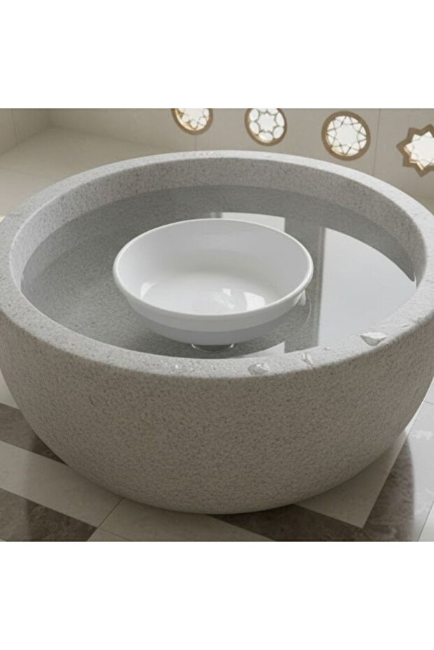20 cm Width – 6 cm Height White Plastic Bath Stone