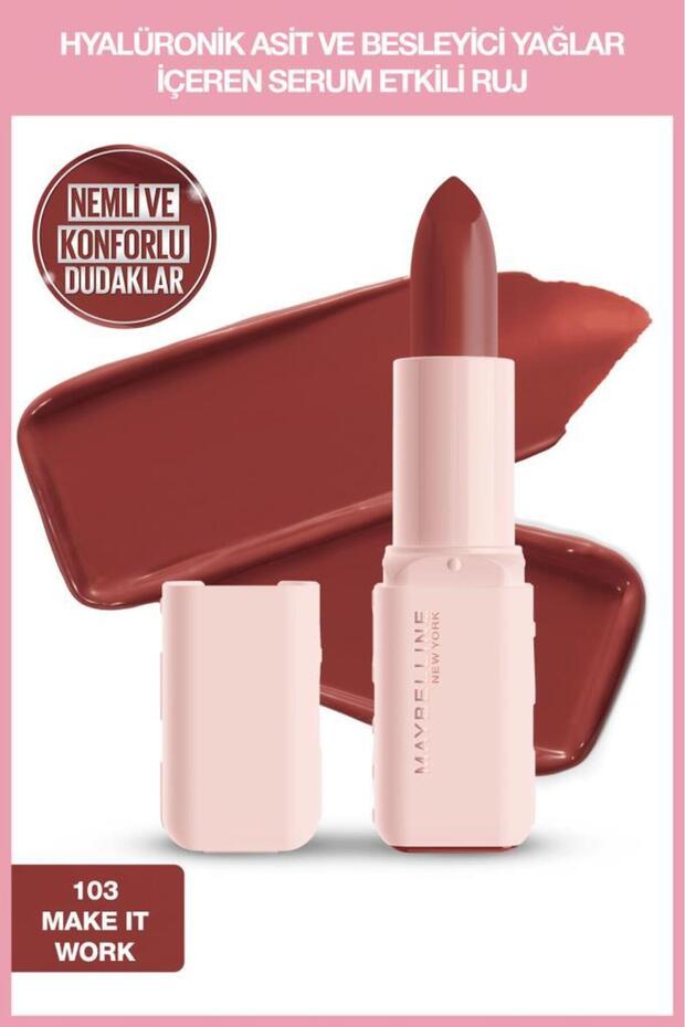 Maybelline New York Serum Etkili Hyalüronik Asit ve Besleyici Yağ İçeren Ruj - 103 Make It Work