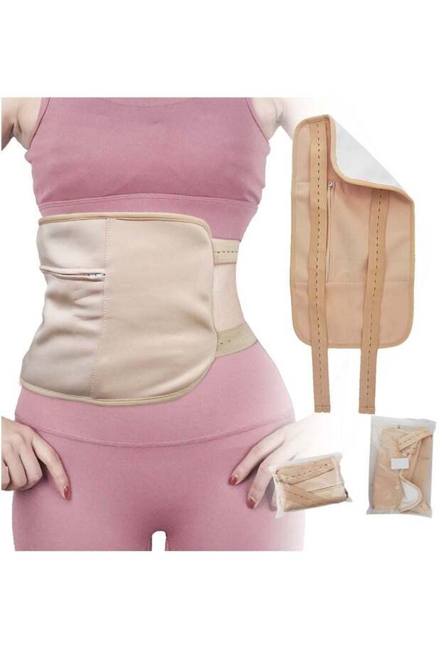 Castor Oil Pack Waist Wrap Compress Reusable Organic for Liver Detox Beige