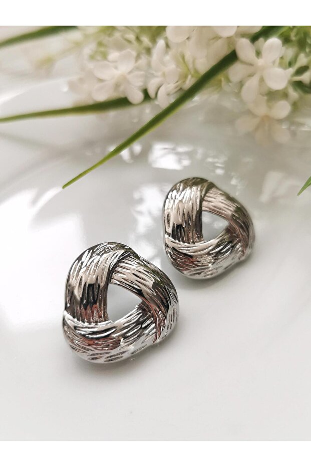 Mesh Triangle Shape Steel Earrings