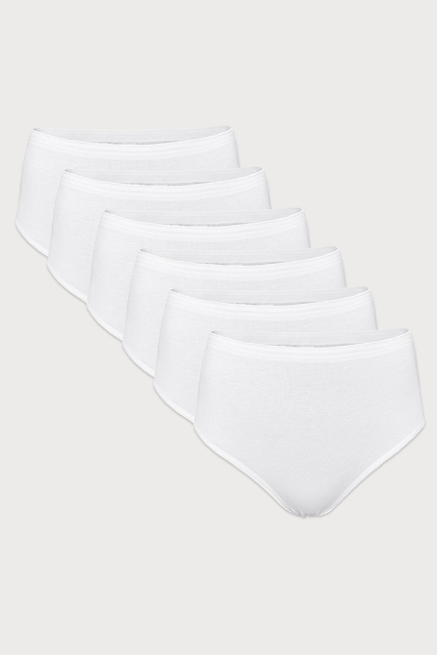 Women's 6-Piece White Modal High Waist Panties Slip 6m1921