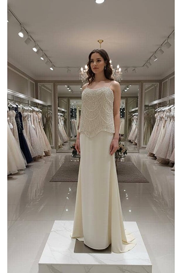 فستان سهرة بلون الاف وايت - 2