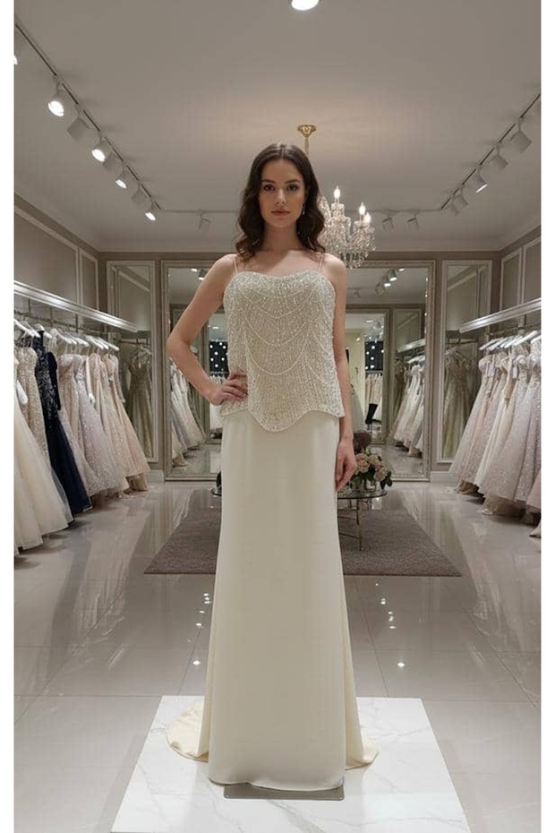 فستان سهرة بلون الاف وايت - 1