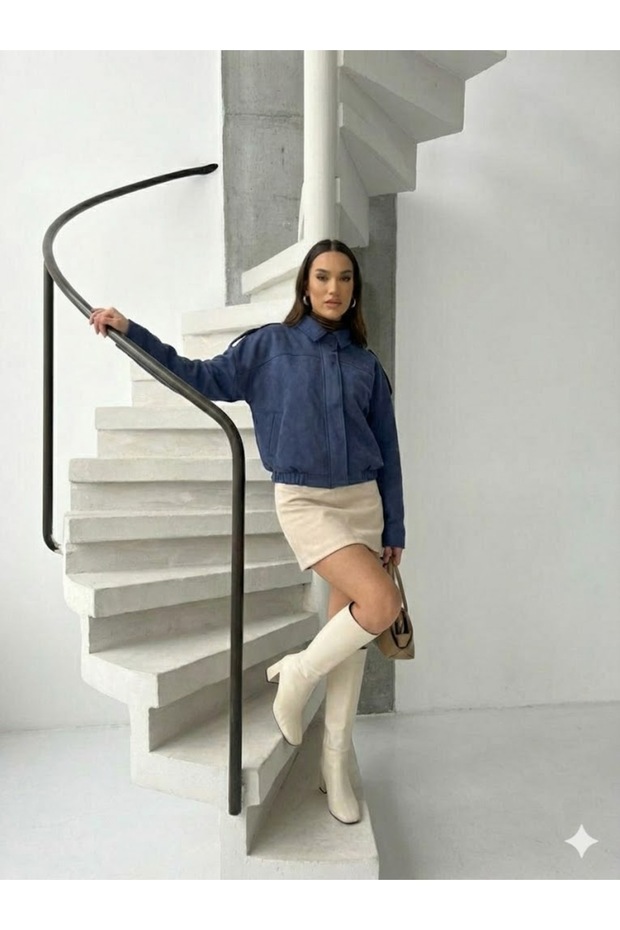 Süet bomber ceket - 6