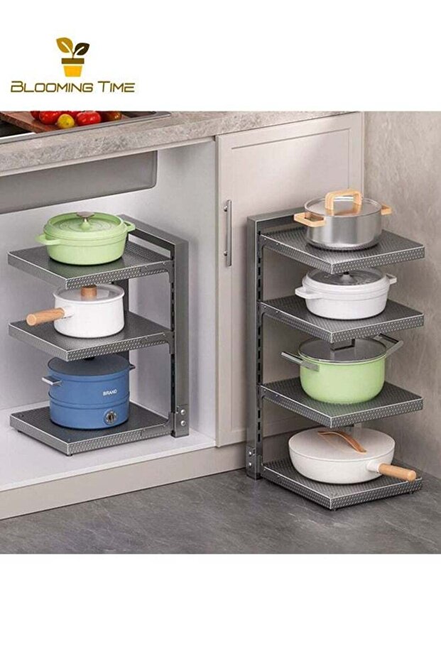 رف تخزين مطبخ متعدد الطبقات أحادي الجانب - أسود - 2