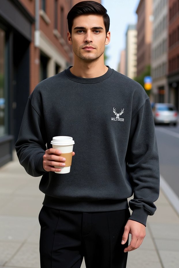 Men's Crew Neck Low Arm Long Sleeve Sweatshirt Functional Durable Quality Comfortable Stylish